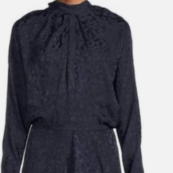 Zadig & Voltaire Blue Ritas Leopard-Print Silk Jacquard Mini Dress XS 698 - Picture 1 of 2